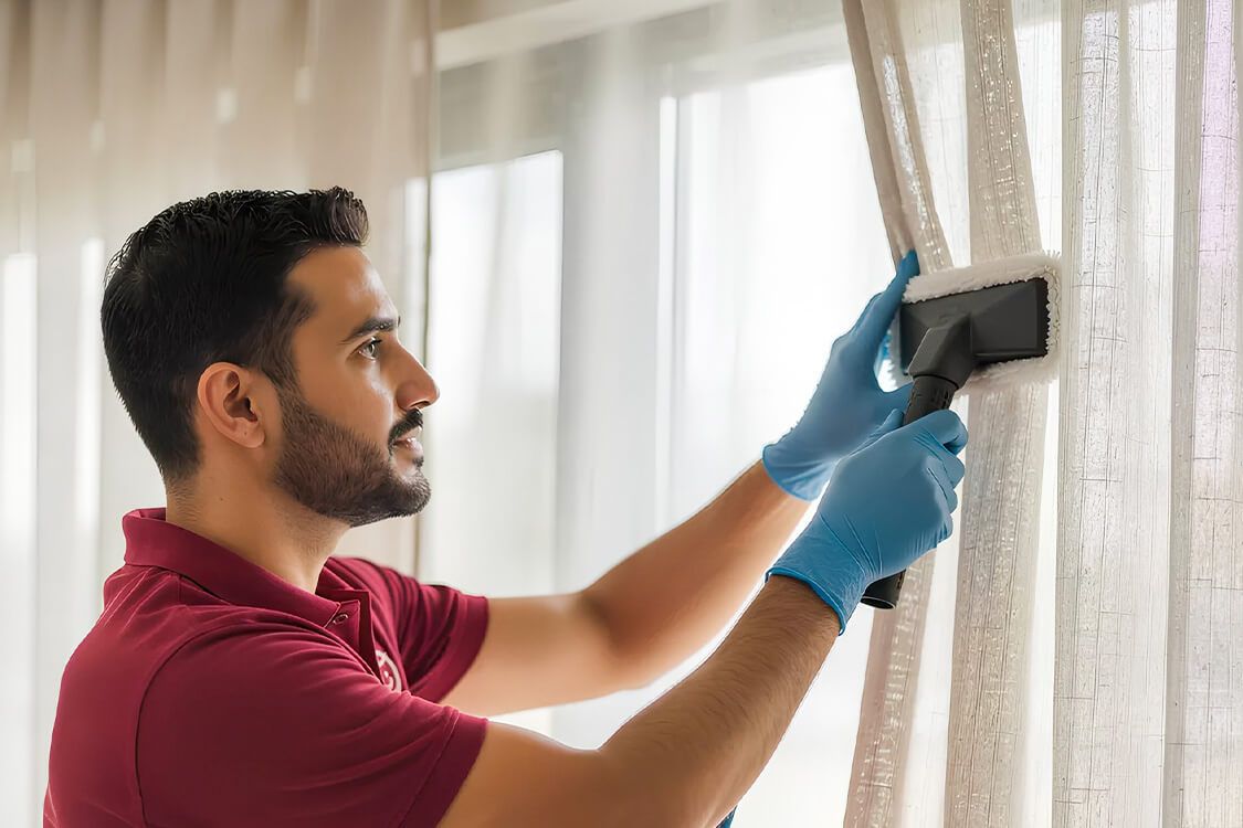 Curtain deep vacuuming